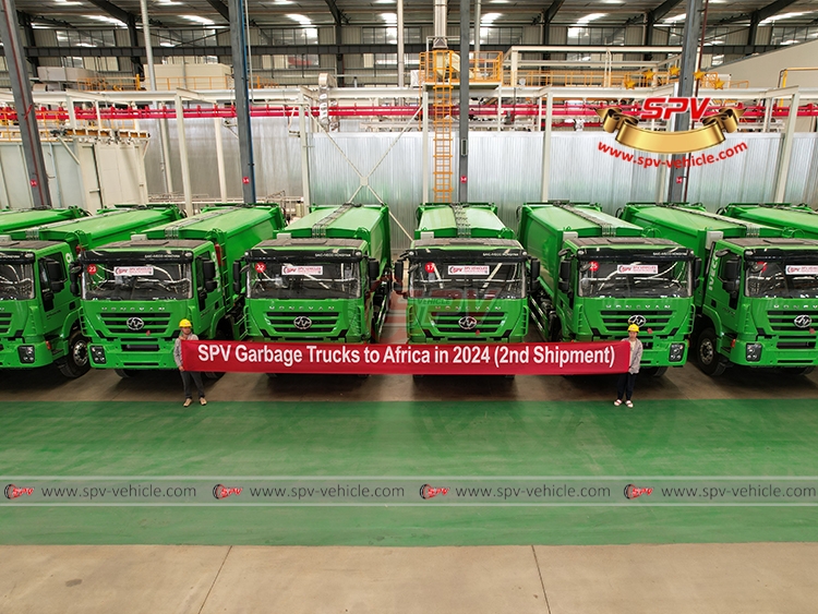 SPV-vehicle Second Shipment to Africa - 16 Units Rubbish Compactor Trucks